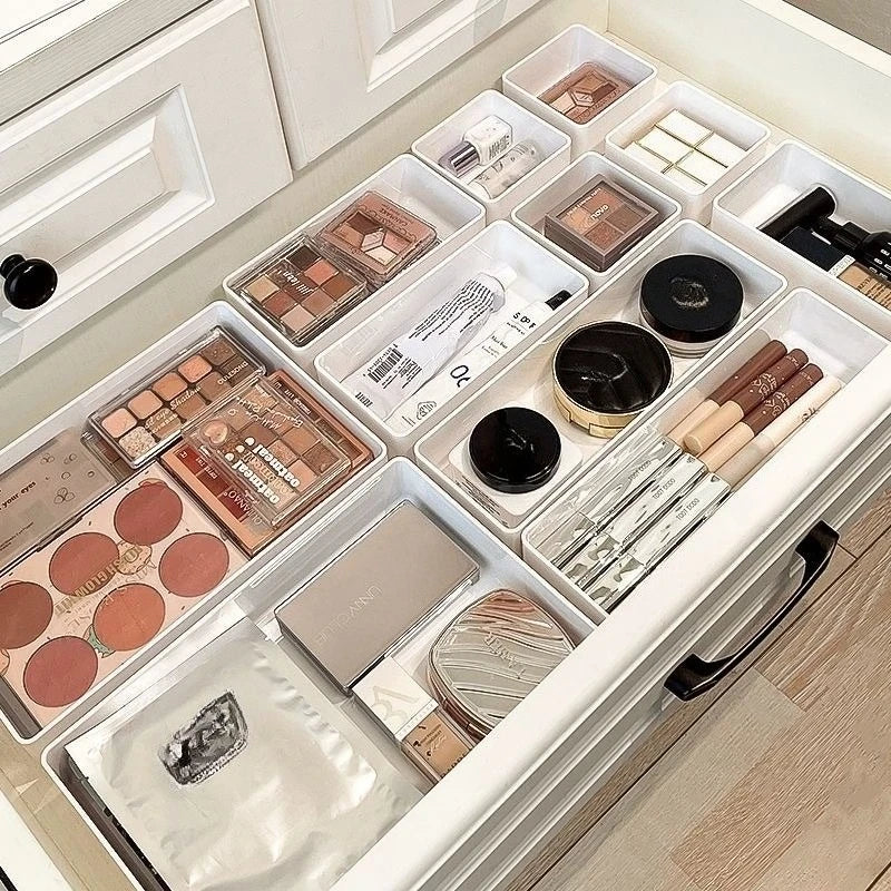 Built-in Desk Drawer Organizer – Storage Box Set for Cosmetics, Stationery, and Small Items