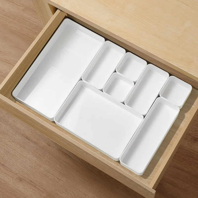 Built-in Desk Drawer Organizer – Storage Box Set for Cosmetics, Stationery, and Small Items