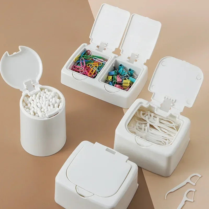 PopView Mini Desktop Storage Box – Dustproof Organizer with Lid