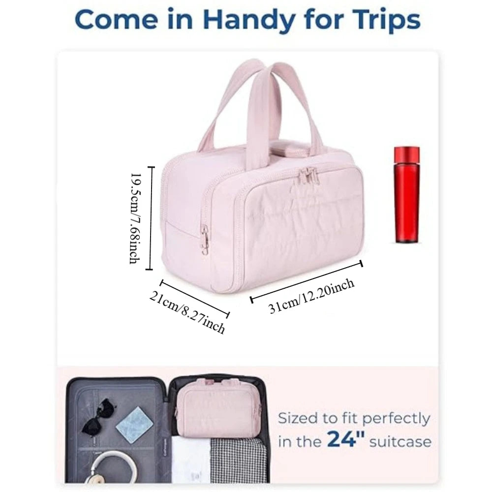 PuffEase Multi-Pouch Travel Cosmetic Bag – Multifunctional Makeup & Toiletry Organizer