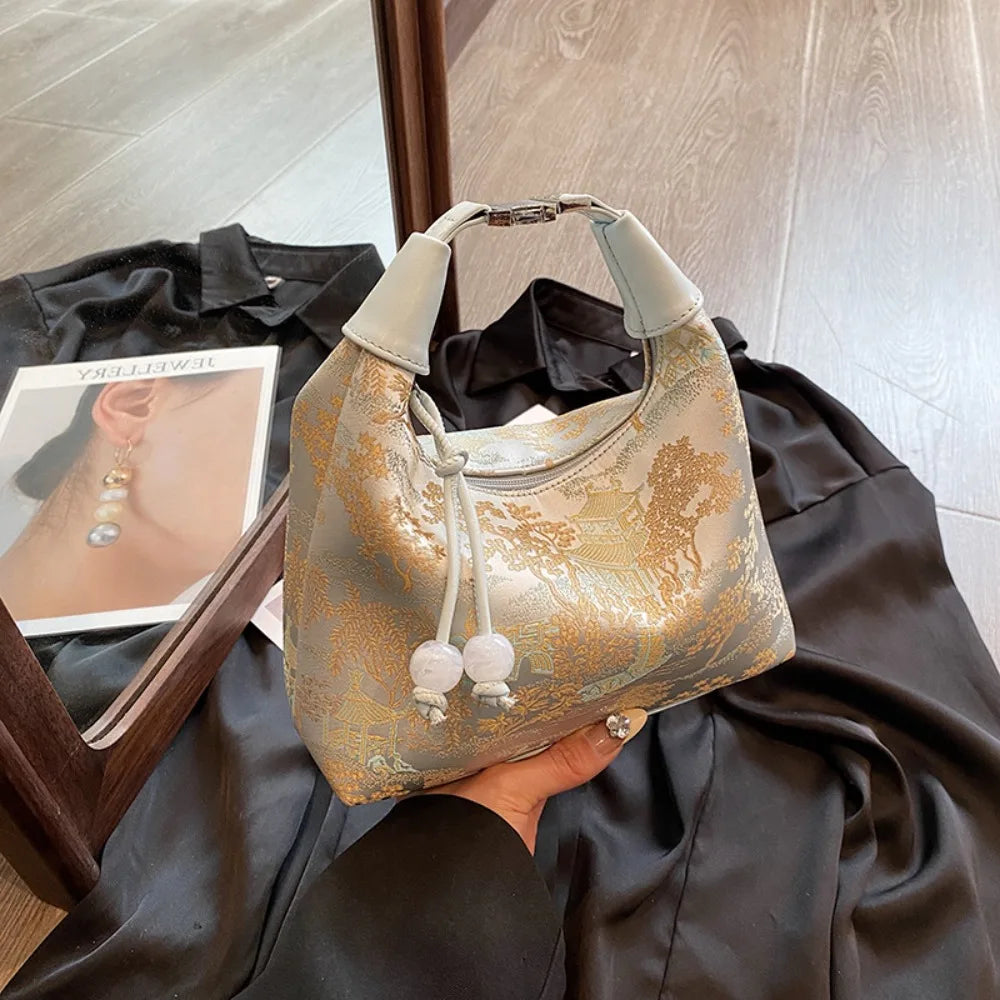 SilkBloom Embroidered Style Handbag – Luxury Bag for Women