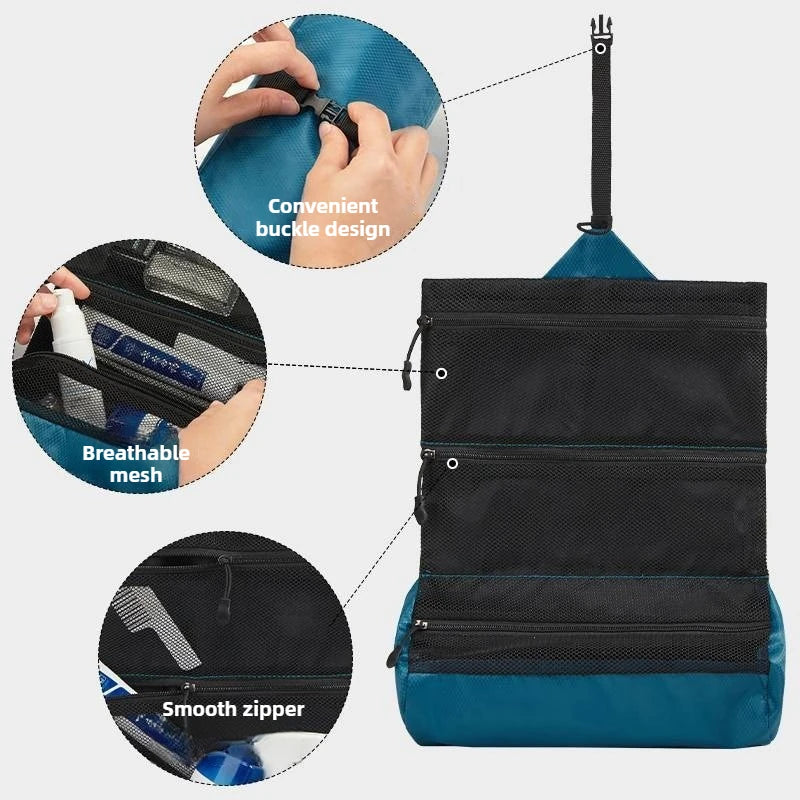 PackWell Foldable Portable Toiletry Bag – Travel, Camping & Home Essentials Organizer