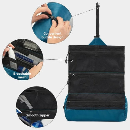 PackWell Foldable Portable Toiletry Bag – Travel, Camping & Home Essentials Organizer