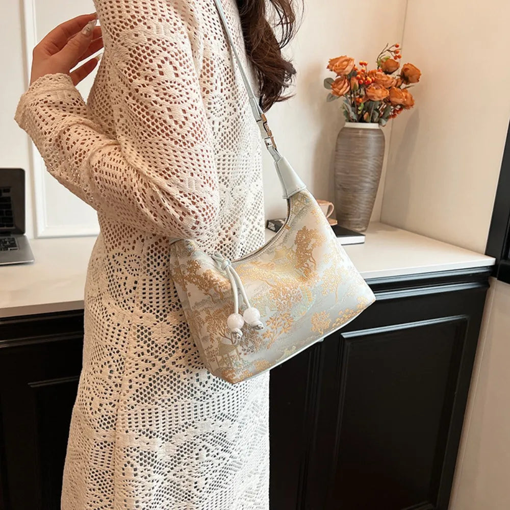 SilkBloom Embroidered Style Handbag – Luxury Bag for Women