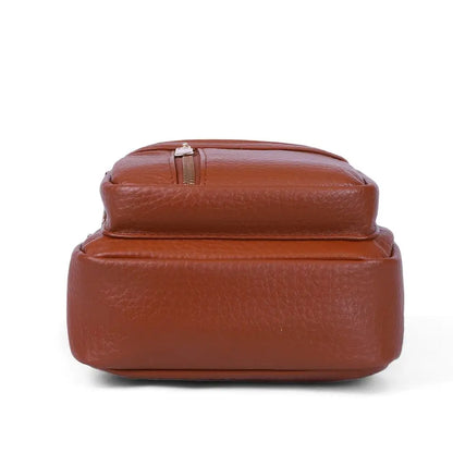 PU Leather Chest Bag - Multi-Pocket Crossbody Backpack