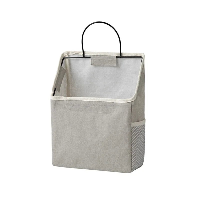 Multi-Pocket Cotton Linen Hanging Pouch – Storage Organizer for Dormitory & Bedroom