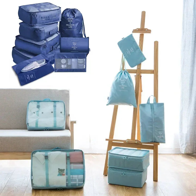 7-Piece Travel Organizer Set – Clothes, Shoes, Blanket, Packing Cubes, Suitcase Pouches