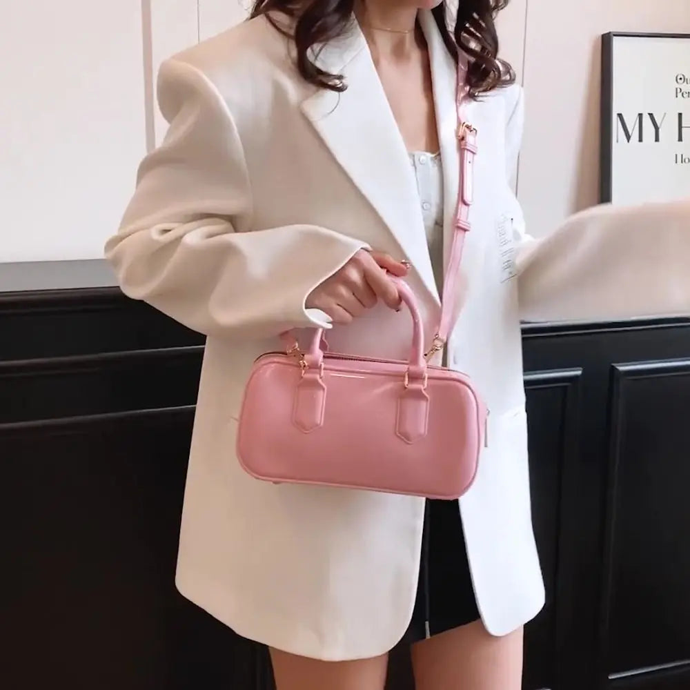 GlossyGlow Solid Color Jelly Hobos Bag – Casual Cute Waterproof Crossbody Satchel