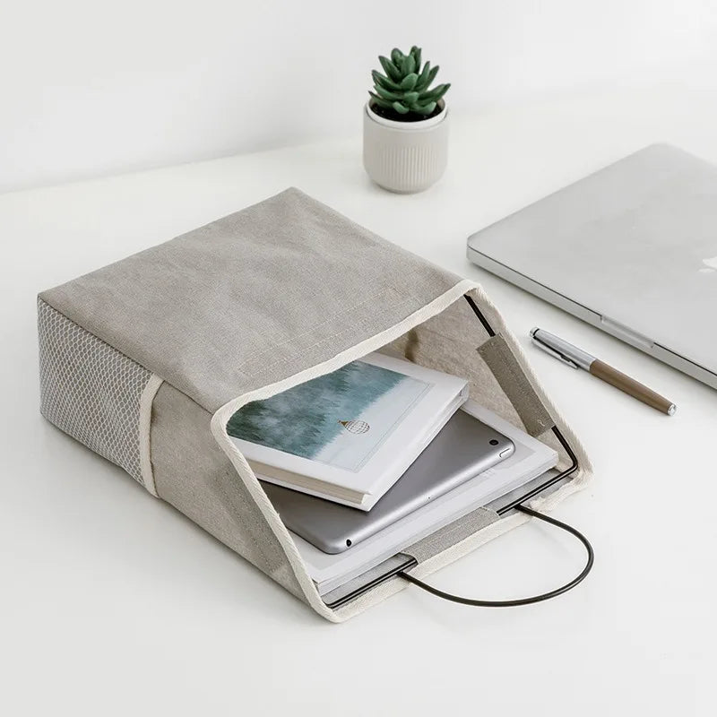 Multi-Pocket Cotton Linen Hanging Pouch – Storage Organizer for Dormitory & Bedroom