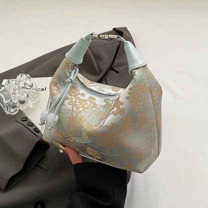 SilkBloom Embroidered Style Handbag – Luxury Bag for Women