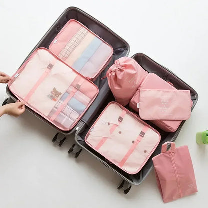 7-Piece Travel Organizer Set – Clothes, Shoes, Blanket, Packing Cubes, Suitcase Pouches