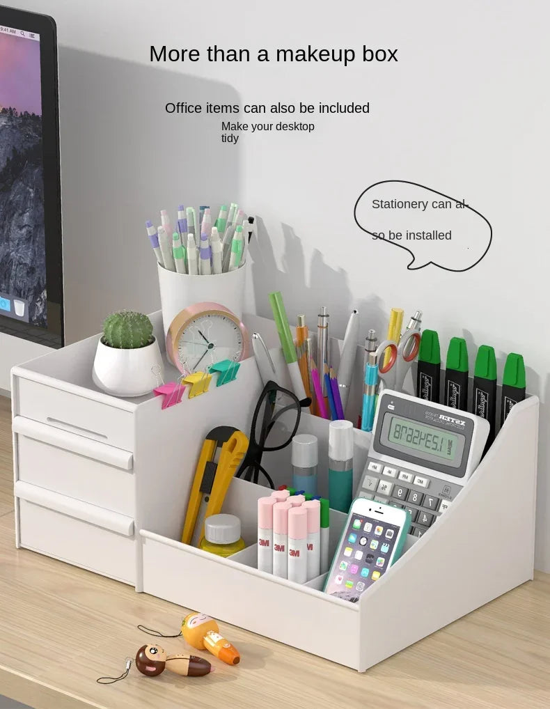 VanityMate Desktop Makeup Organizer – Cosmetic Storage Box with Drawers for Lipstick, Brushes, Lotions & Eyeshadow