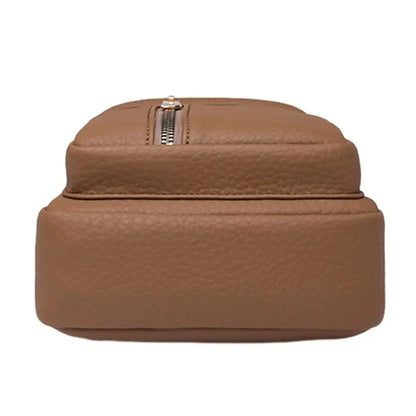 PU Leather Chest Bag - Multi-Pocket Crossbody Backpack