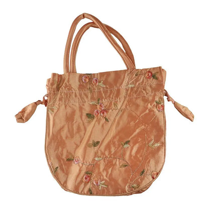 FloraCharm Embroidered Drawstring Cosmetic & Jewelry Bag – Small Hanfu Style Handbagg